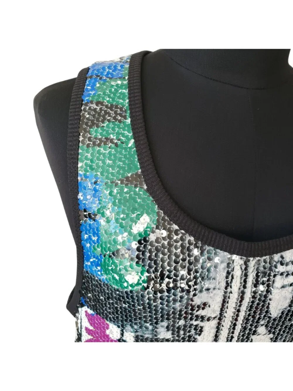 Kimberly Goldson $698 Dress Sequin Black White Brooklyn Graffiti Print Maxi - Picture 9 of 16